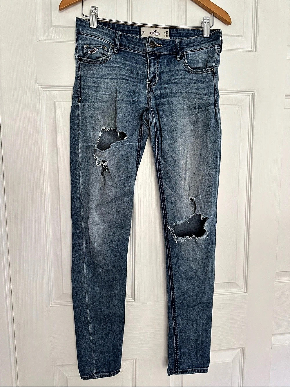 Hollister Skinny Distressed Blue Jeans